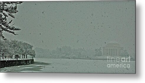 Washington Dc In The Snow Tittle Basin Metal Print featuring the photograph Tidal Basin by Tracy Rice Frame Of Mind