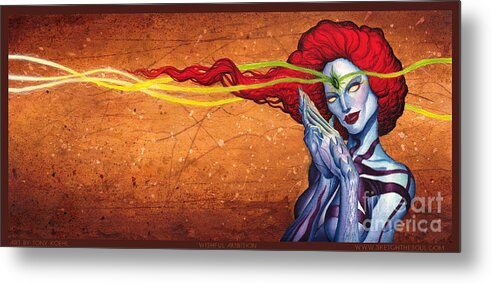 Woman Metal Print featuring the mixed media Wishful Ambition by Tony Koehl