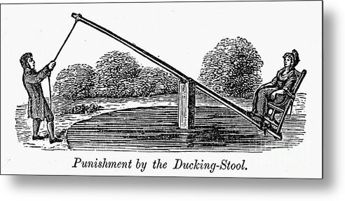 17th Century Metal Print featuring the photograph Colonial Ducking Stool #1 by Granger