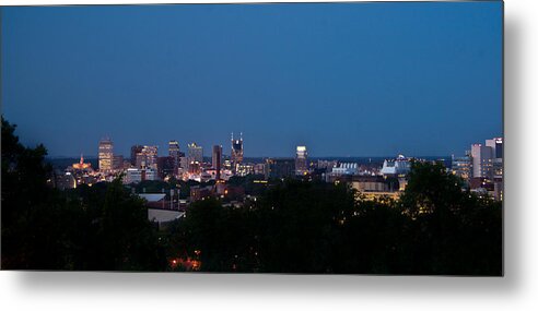 Nashville Metal Print featuring the photograph Nashville by Night 1 #1 by Douglas Barnett