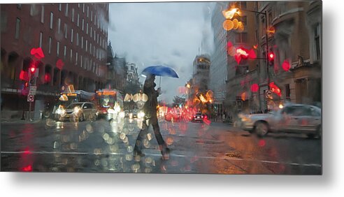 Capital Metal Print featuring the photograph Blue Umbrella in DC by Jim Moore