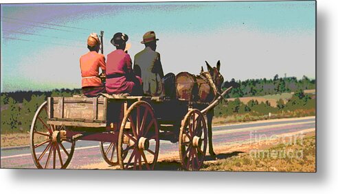 Driving To Town Metal Print featuring the photograph Driving to Town by Padre Art