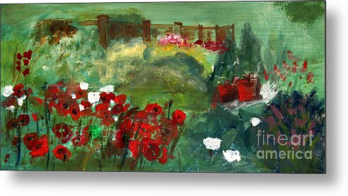 Paintings Metal Print featuring the painting Garden View by Julie Lueders 