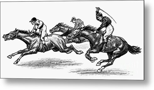 1900 Metal Print featuring the photograph Horse Racing, 1900 by Granger