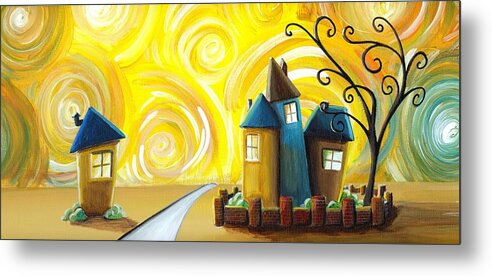 Neighborhood Metal Print featuring the painting The Gated Community by Cindy Thornton