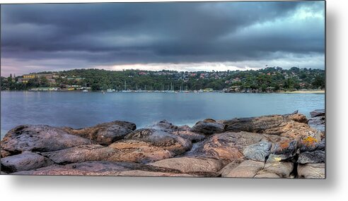 Hdr Metal Print featuring the photograph The Rocks of Hunter Bay by Mark Lucey