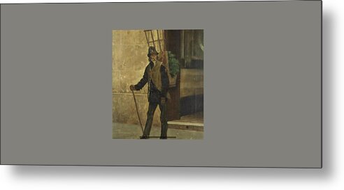 Pedro Lira (chilean Metal Print featuring the painting The Watercress Seller by Pedro Lira