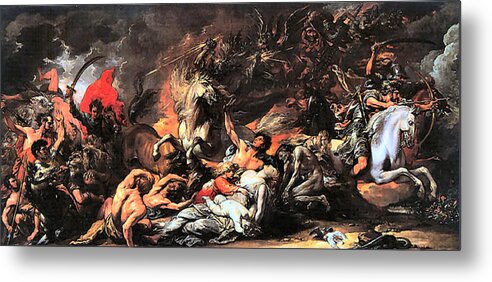 Benjamin West Metal Print featuring the painting Death On A Pale Horse #2 by Benjamin West