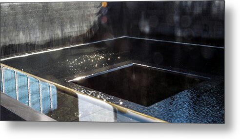 911 Memorial Pool New York City Metal Print featuring the photograph 911 Memorial Pool 2016-1 by William Kimble