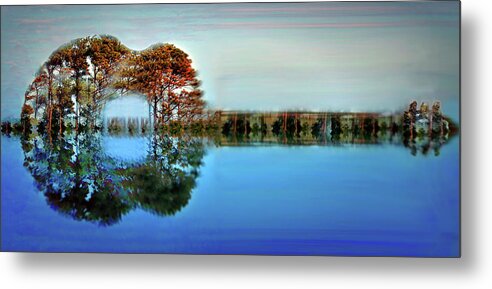 Guitar Metal Print featuring the digital art Acoustic Guitar at Gordon's Pond by Bill Swartwout