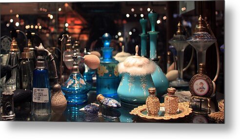 Antique Metal Print featuring the photograph Antique Perfume Bottles by Joanne Coyle