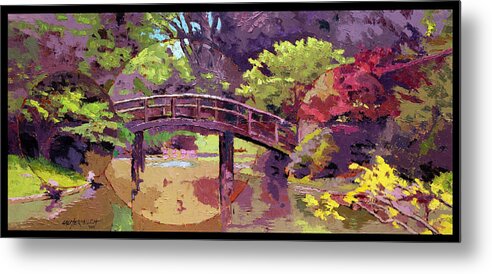 Bridge Metal Print featuring the painting Bridge to Nowhere by John Lautermilch