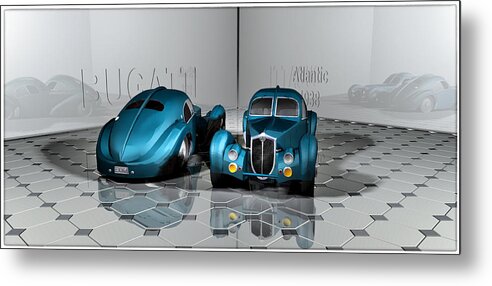 Bugatti Metal Print featuring the digital art Bugatti Atlantic 1938 by Andrei SKY