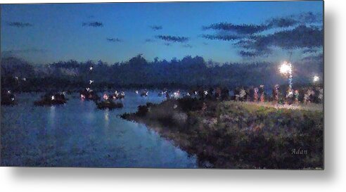 Digital Art Metal Print featuring the photograph Festival Night Land and Shore by Felipe Adan Lerma