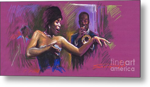 Jazz Metal Print featuring the painting Jazz Song.2. by Yuriy Shevchuk