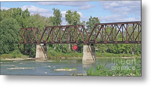Bridge Metal Print featuring the photograph Maumee River Crossing by Ann Horn