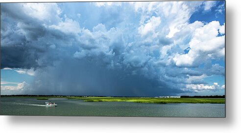 Storm Cloud Metal Print featuring the photograph Monster Storm Cloud over Mt. Pleasant, SC by Donnie Whitaker