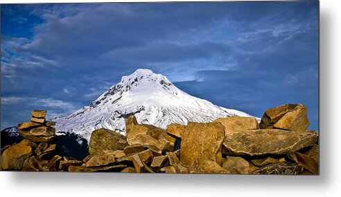 Mt Hood Metal Print featuring the photograph Mt Hood with Talus by Albert Seger