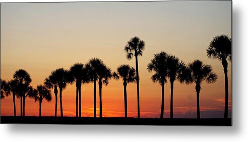 Sunset Metal Print featuring the photograph Palms by Stoney Lawrentz