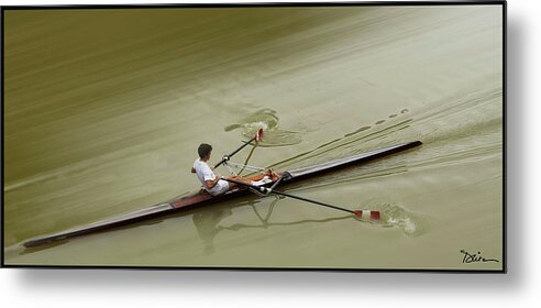 Rowing Metal Print featuring the photograph Picking Up Speed by Peggy Dietz