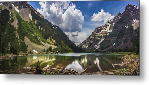 Beauty In Nature Metal Print featuring the photograph Pyramid Peak, Maroon Bells, and Crater Lake Panorama by Andy Konieczny