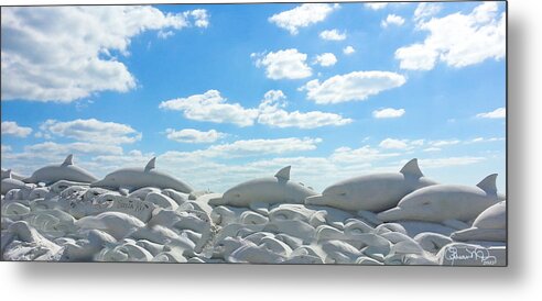 susan Molnar Metal Print featuring the photograph Sand Dolphins at Siesta Key Beach by Susan Molnar