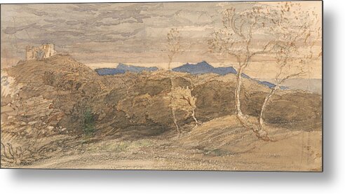 Samuel Palmer Metal Print featuring the painting Scene in Wales by Samuel Palmer