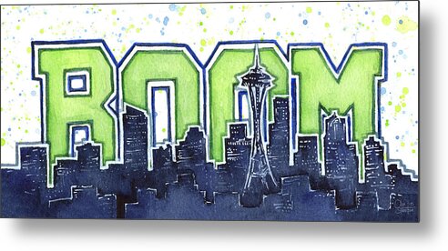 Seattle Metal Print featuring the painting Seattle 12th Man Legion of Boom Painting by Olga Shvartsur