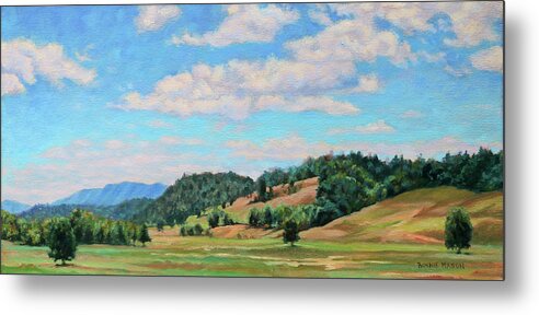 Serene Landscapes Metal Print featuring the painting Spacious Skies by Bonnie Mason