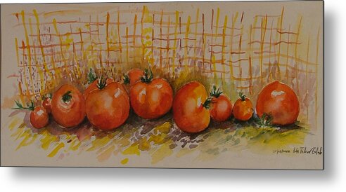 Tomatoes Metal Print featuring the painting Still Life with Tomatoes by Rita Fetisov