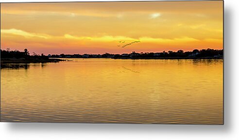 Sunset Metal Print featuring the photograph Sunset At Quogue Long Island by Cathy Kovarik
