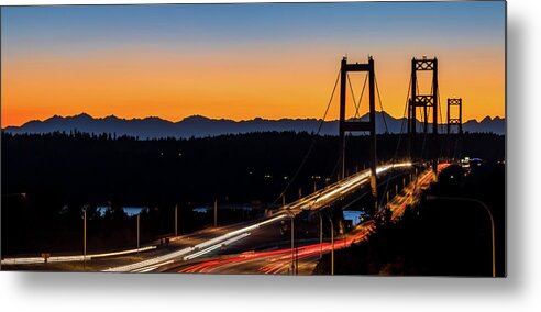 Sunset Metal Print featuring the photograph Sunset Over Narrrows Bridge Panorama by Rob Green
