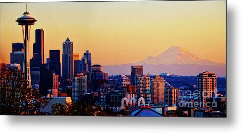 Seattle Metal Print featuring the photograph Sunset Seattle by Frank Larkin