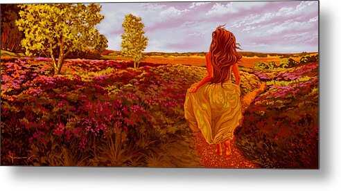 Flowers Metal Print featuring the painting Susan's World by Hans Neuhart