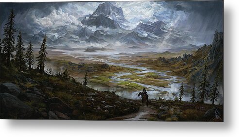 Mountains Metal Print featuring the digital art The Wake of the Storm by Kent Davis