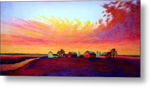 Sunsets Metal Print featuring the painting Evening Colors by Thomas Kuchenbecker