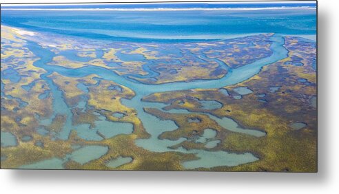 Landscapeaerial Metal Print featuring the photograph Salt Marshes And Estuaries Are Found #4 by Ethan Daniels