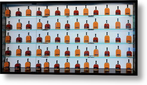 Woodford Reserve Metal Print featuring the photograph Bourbon Bottles by Susan Rissi Tregoning