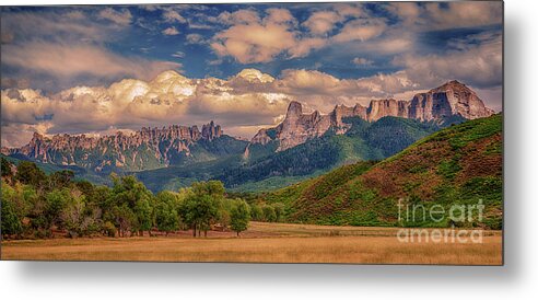 Cimarron Range Metal Print featuring the photograph Days End at the Cimarron Mountains by Priscilla Burgers