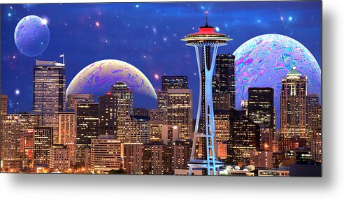 Seattle Metal Print featuring the digital art Imagine the Night by Paisley O'Farrell