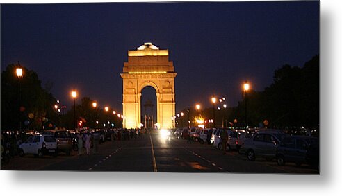 Arch Metal Print featuring the photograph India Gate At Night by Ramesh Lalwani