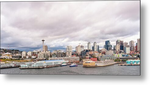 Wall Art Metal Print featuring the photograph Seatle docks by Charles McCleanon