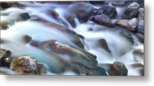 Scenics Metal Print featuring the photograph Stream Among Rocks by Martial Colomb