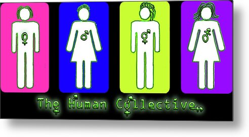 The Human Collective Metal Print featuring the mixed media The Human Collective by Dana Brett Munach