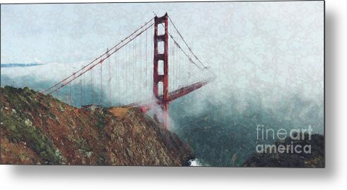 Golden Gate Bridge Metal Print featuring the digital art The Way by Bill King
