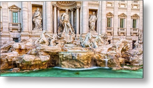 Fountain Metal Print featuring the photograph Trevi Fountain by Harry B Brown