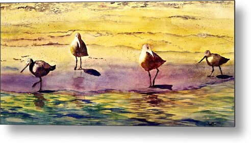 Beach Metal Print featuring the painting What's for Lunch? by Beth Fontenot