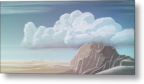 Mountains Metal Print featuring the digital art Art - Desert Mountains by Matthias Zegveld