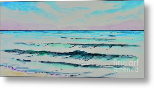 Wave Metal Print featuring the painting Beach Set by Mary Scott