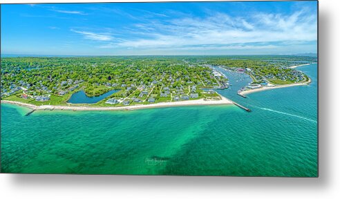 Falmouth Metal Print featuring the photograph Clinton Ave Falmouth Inner Harbor by Veterans Aerial Media LLC